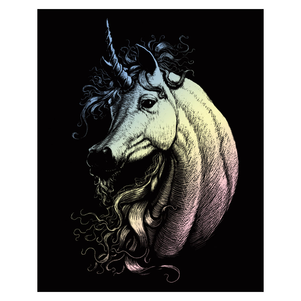 Škrabací obrázek- holografický - Unicorn