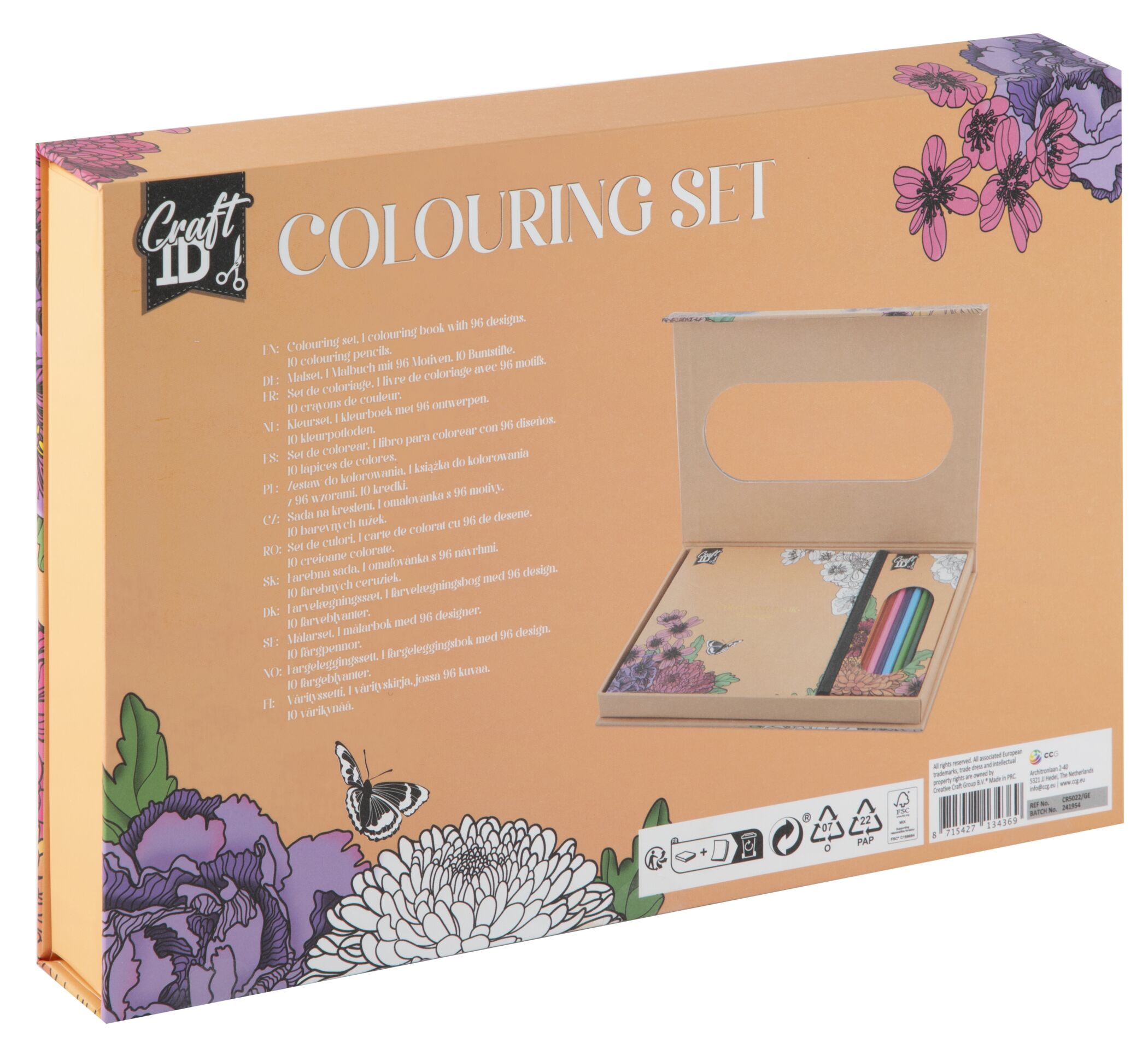 Omalovánková kniha s pastelkami - květinová zahrada