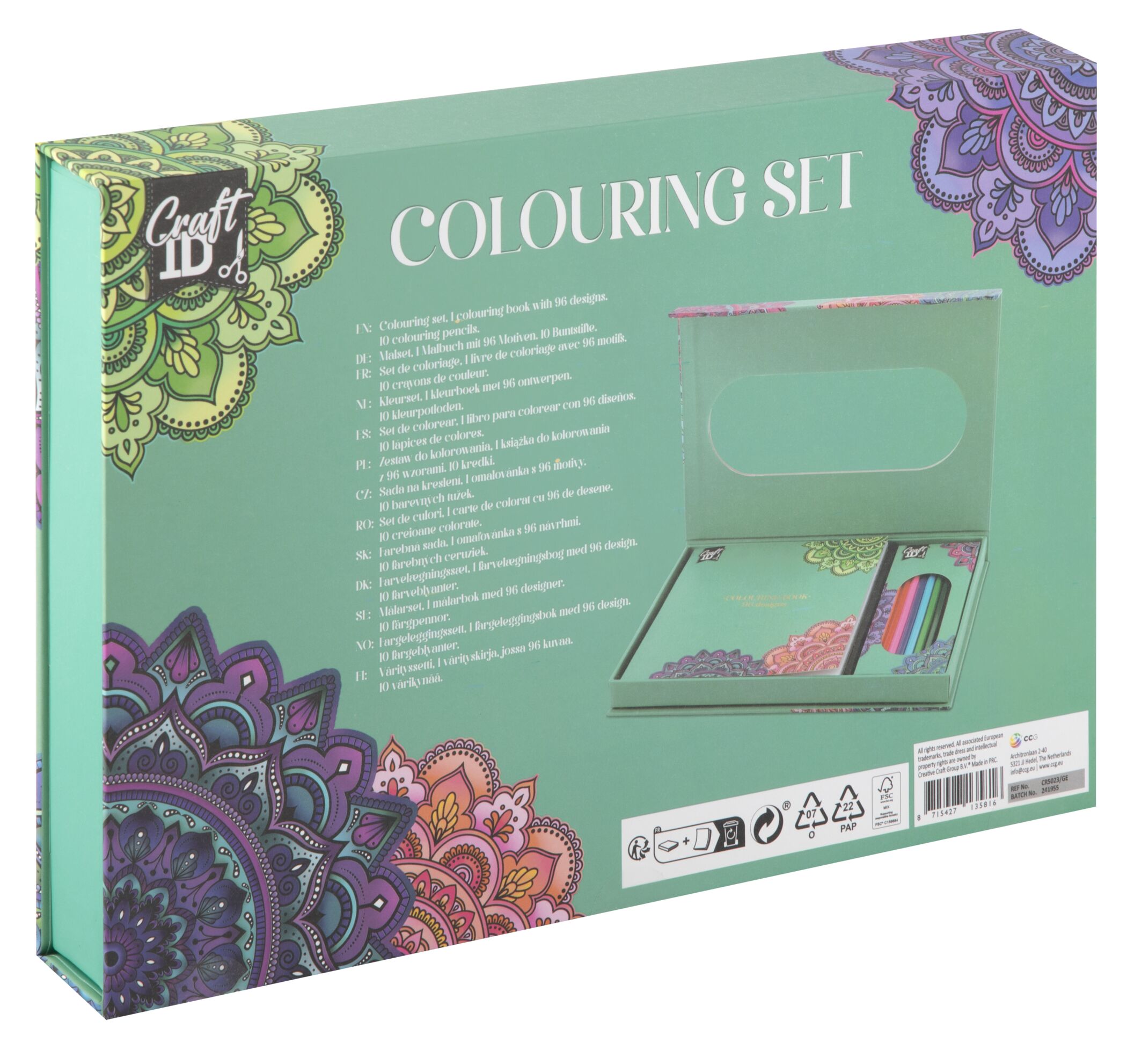 Omalovánková kniha s pastelkami - mandala