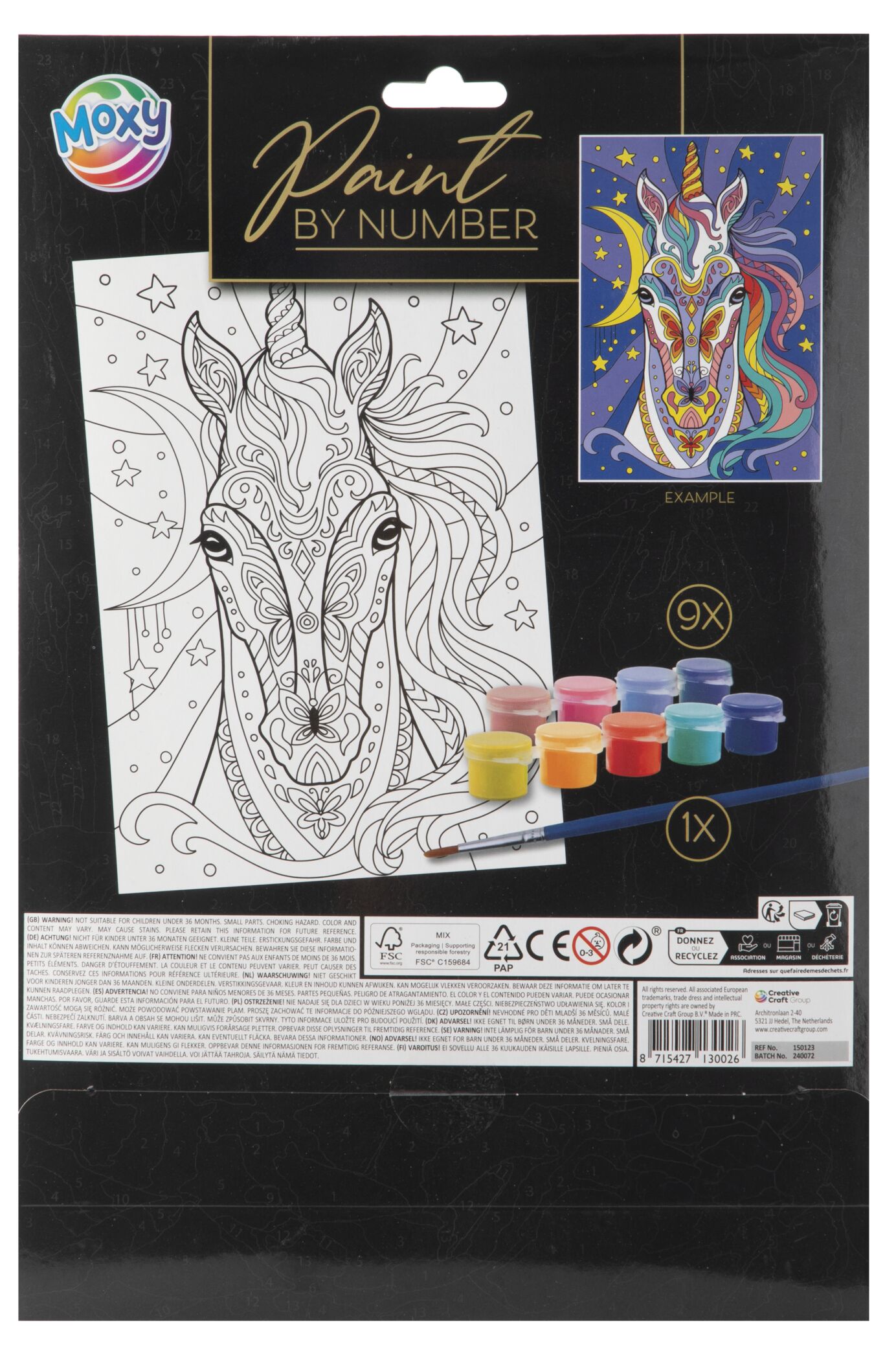 Malování podle čísel 22x30 cm - Jednorožec