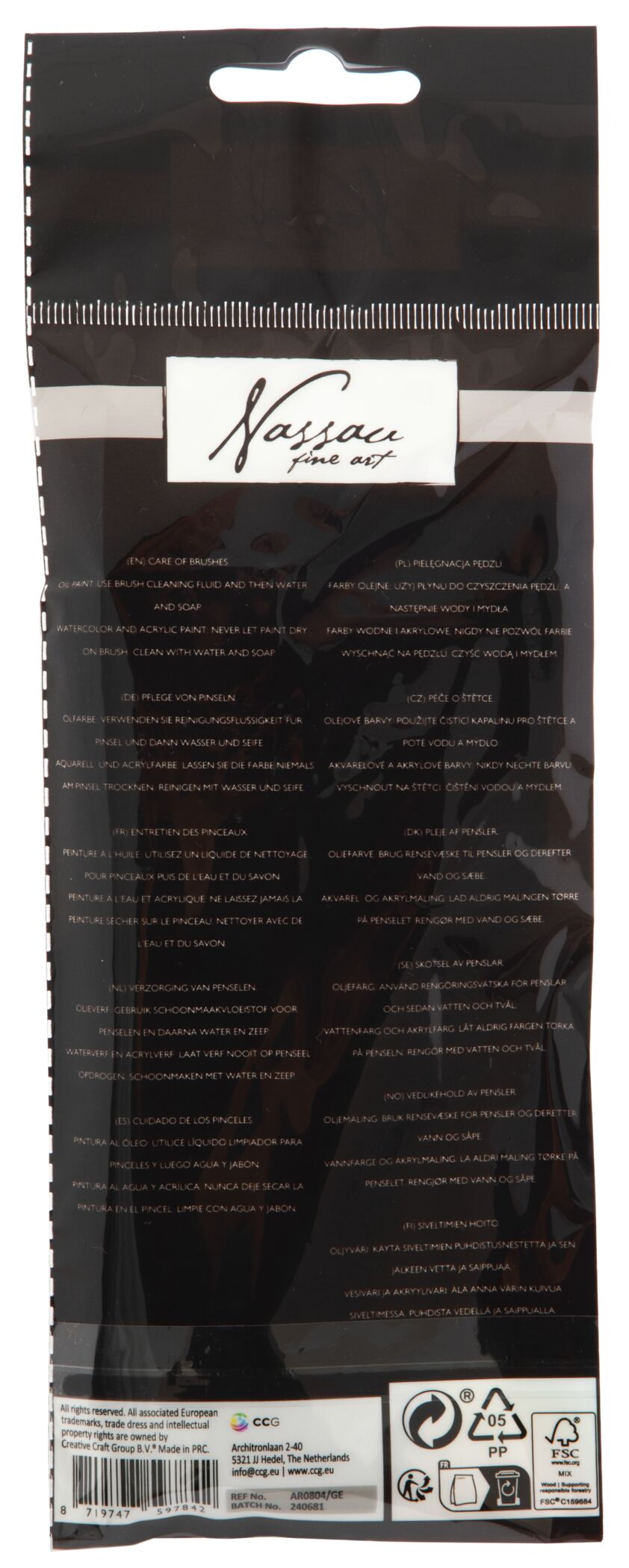 Štětce ploché Nassau 3ks