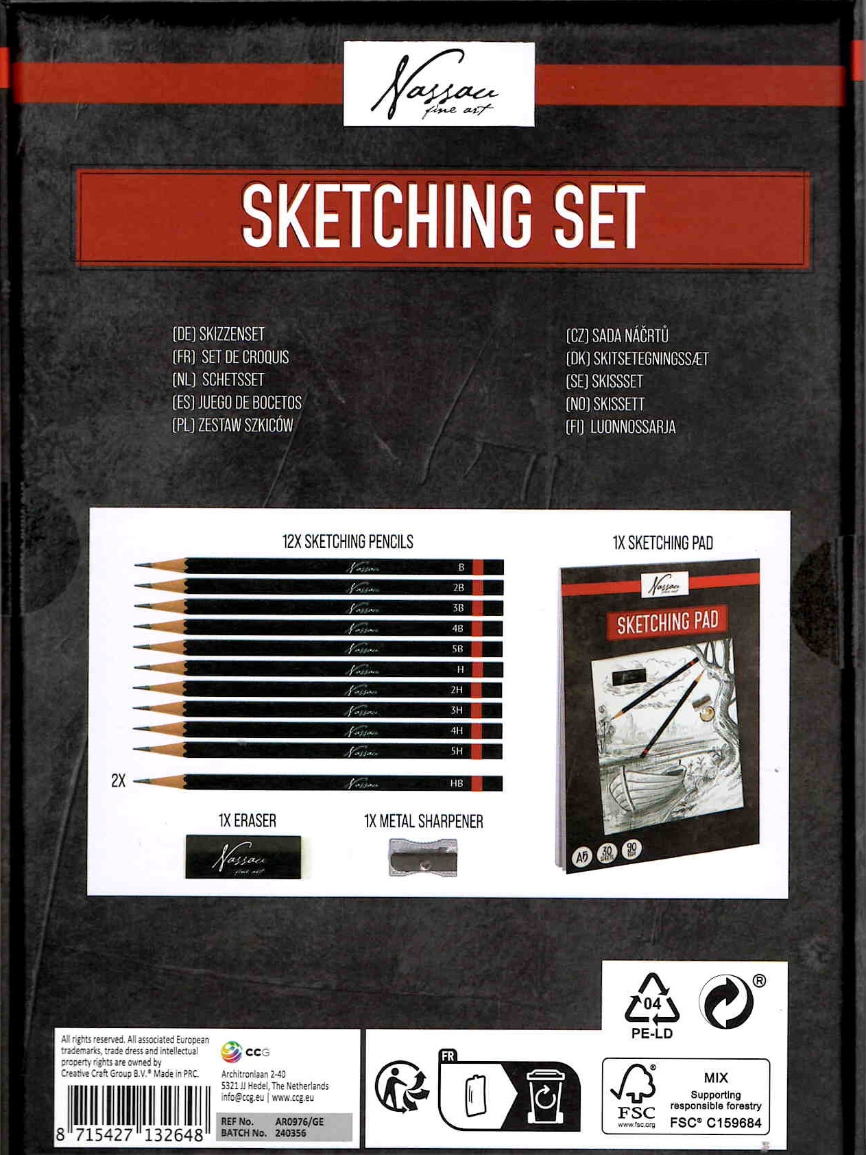 Skicovací sada Nassau 15ks