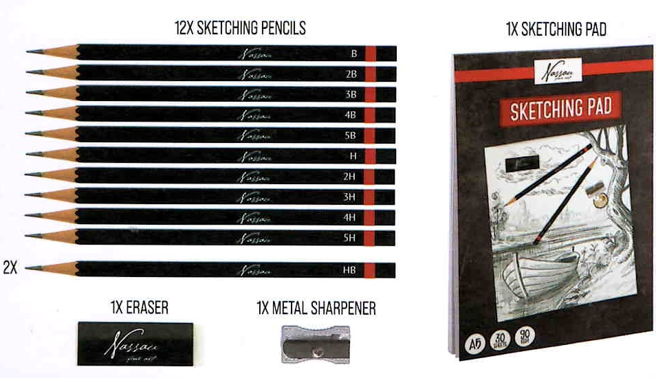 Skicovací sada Nassau 15ks