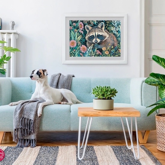 Puzzle 1000 dílků, Cherry Pazzi, Mýval v květinách