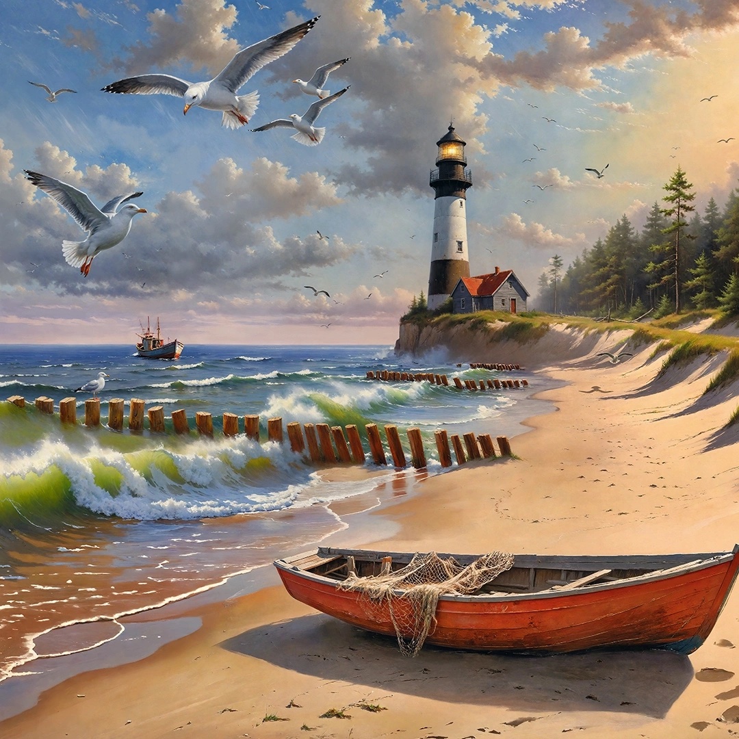 Puzzle 1000 dílků, Cherry Pazzi, Pobřeží Baltského moře