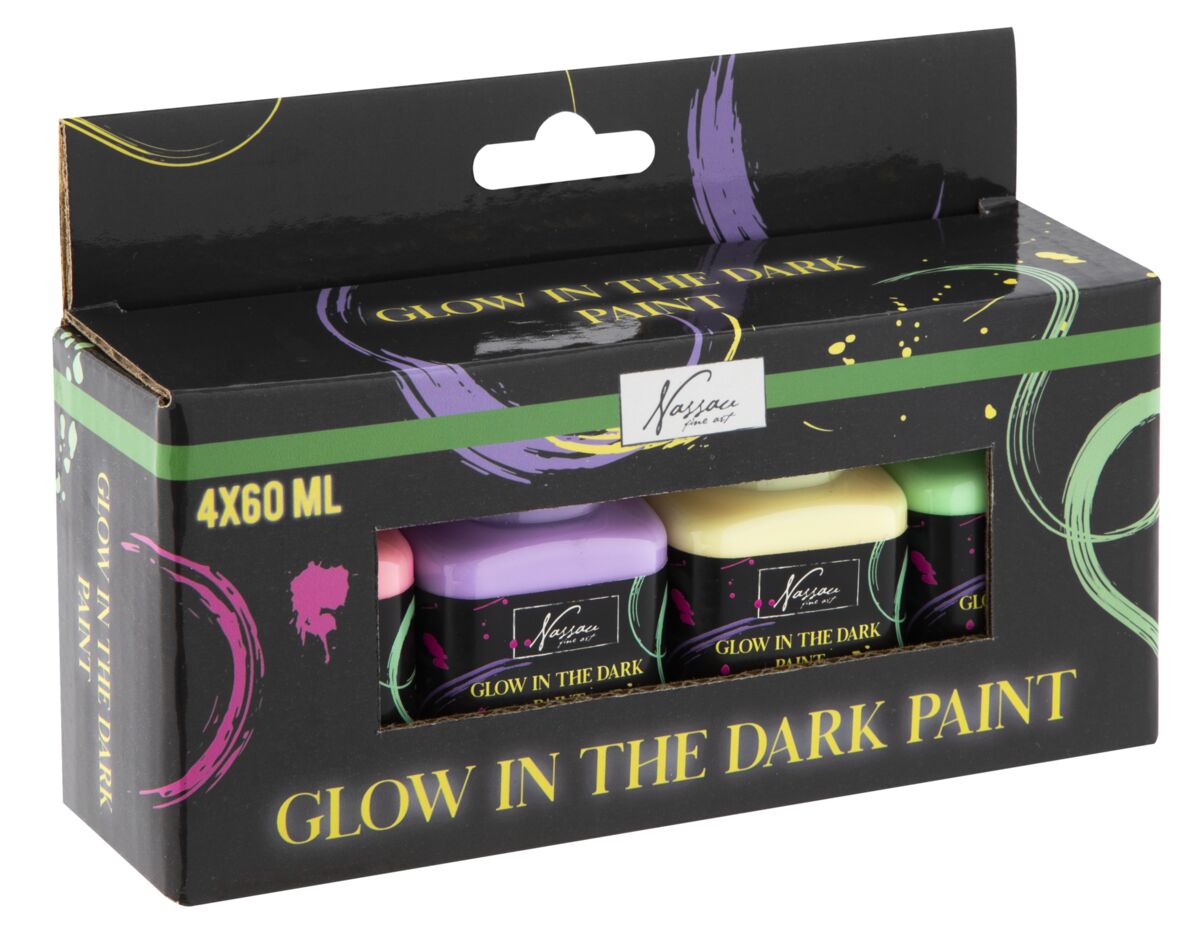 Akrylové barvy 4 x 60 ml svítící ve tmě