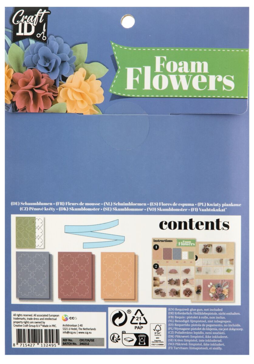 Pěnové květiny modré