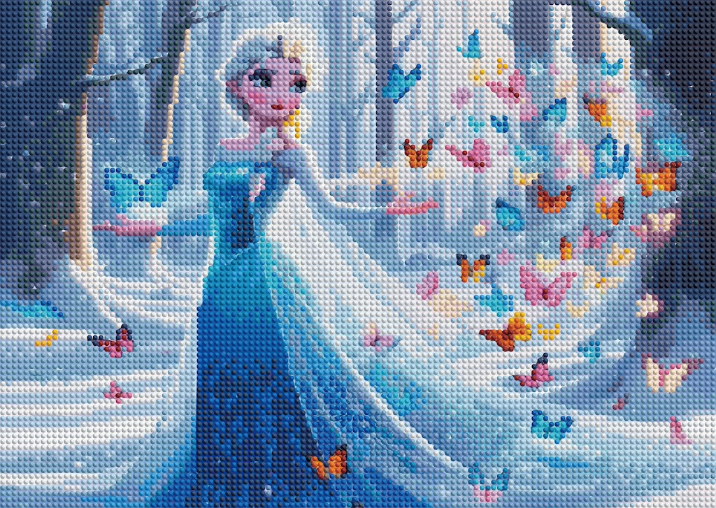 Diamantový obrázek - Motýlí víla 30 x 40 cm