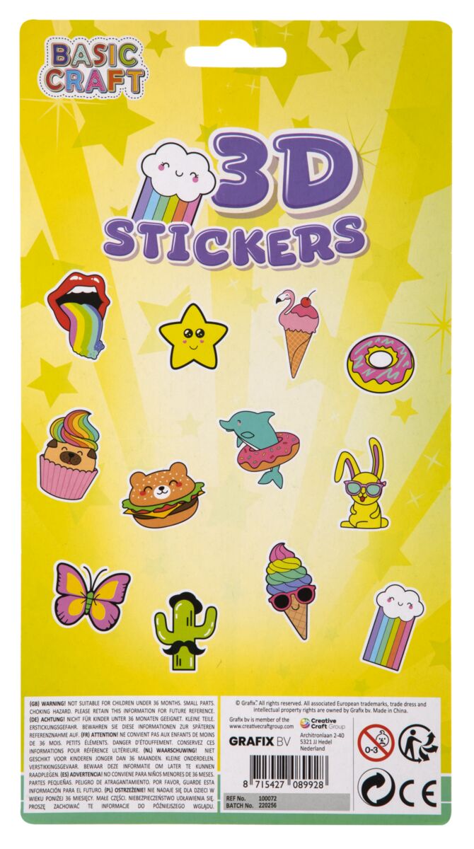 3D samolepky, 12 ks - duha