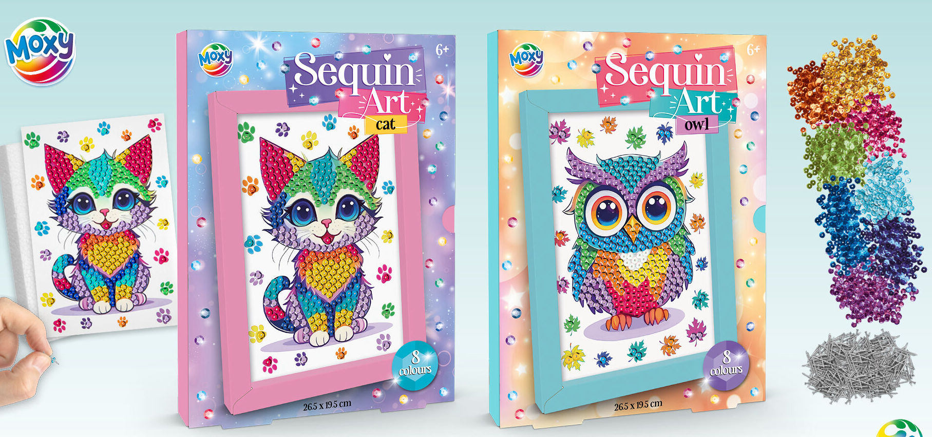 Flitrový obrázek, 26 x 19 cm - kočka