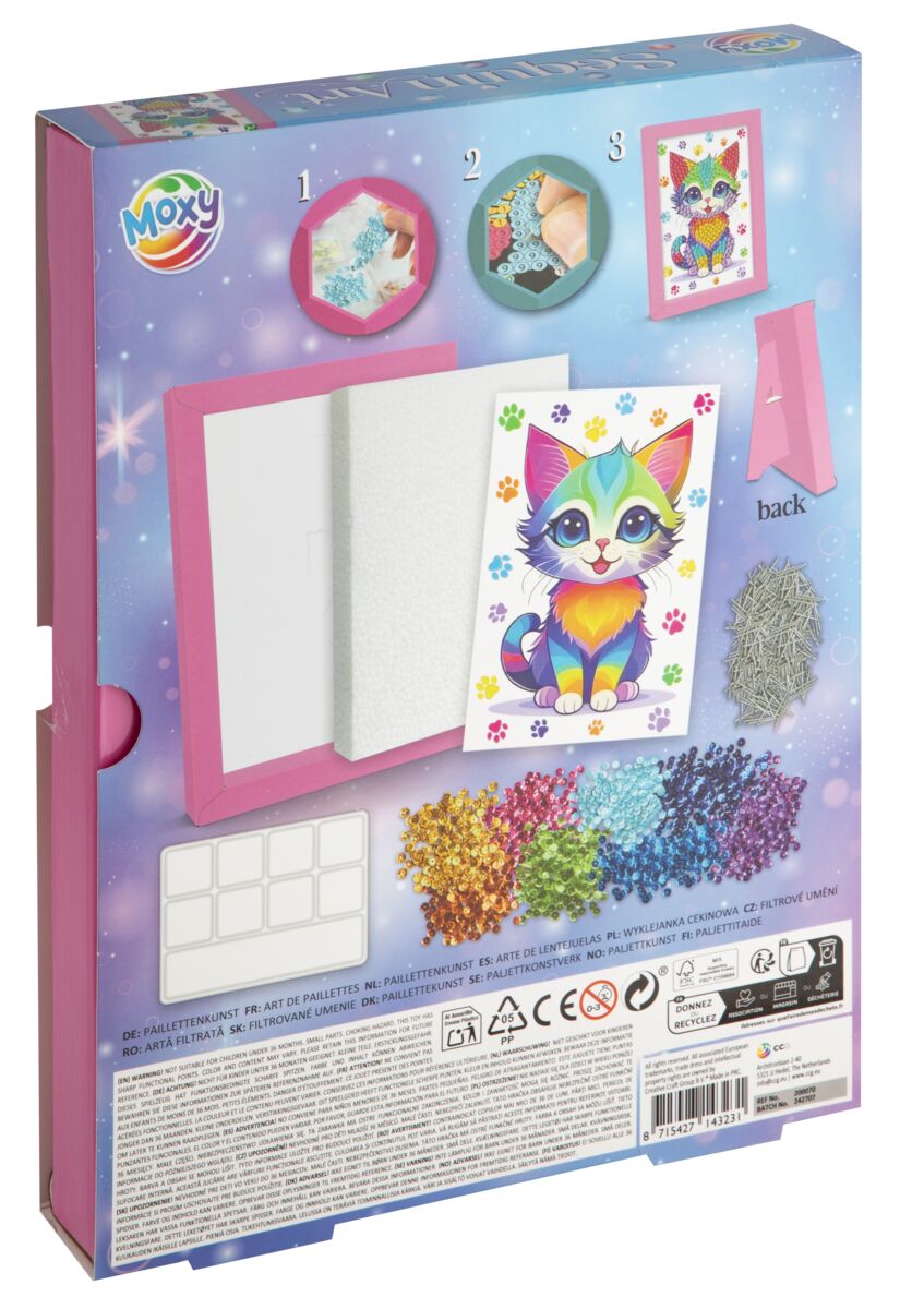 Flitrový obrázek, 26 x 19 cm - kočka