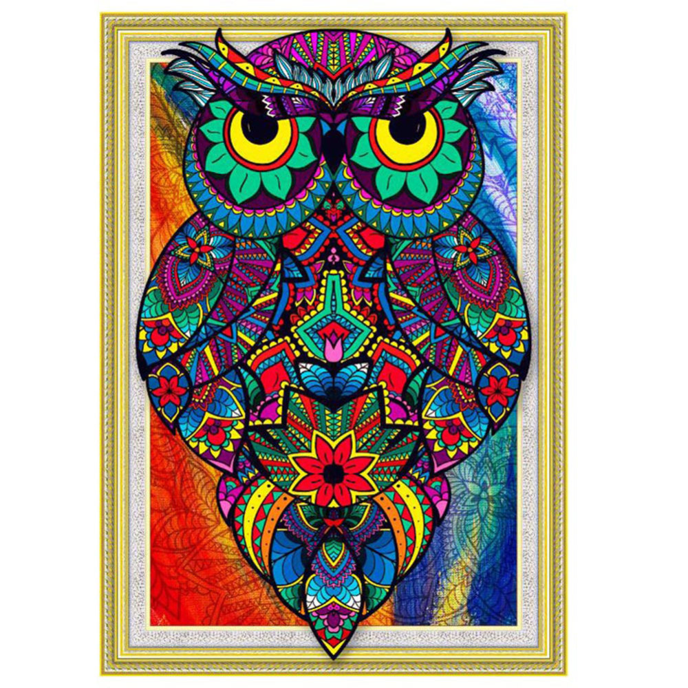 Diamantový obrázek 7D Sova 30x40cm