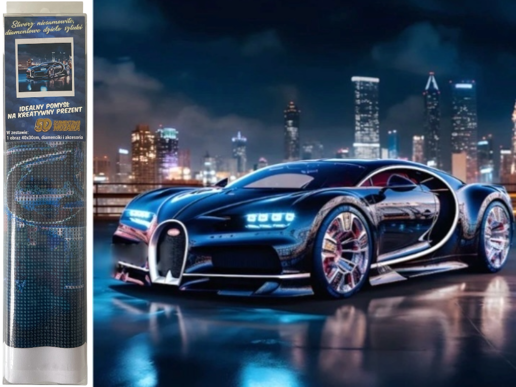 Diamantové malování - Bugatti 30 x 40 cm