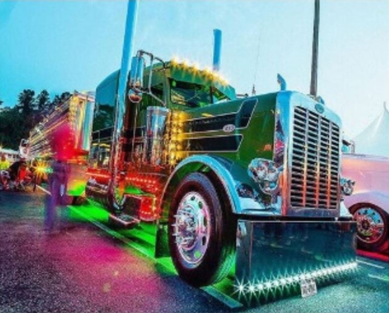 Diamantové malování Zelený tahač 30 x 40 cm