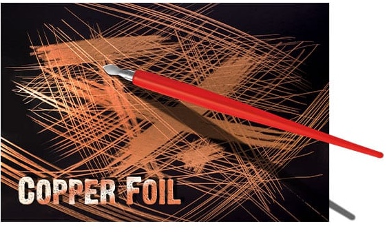 Škrabací folie měděná  305 x 229 mm 10 ks
