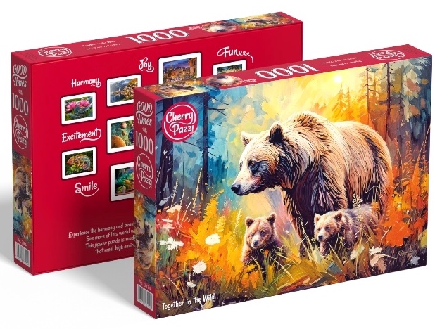 Puzzle Cherry Pazzi 1000d. Together in the Wild (Medvědi v divočině)
