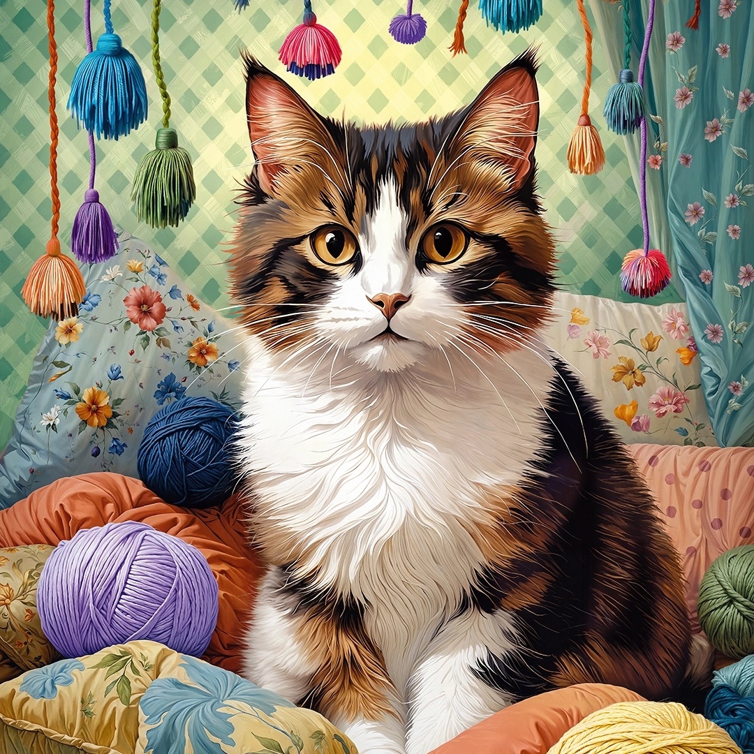 Puzzle Cherry Pazzi 1000d. Knitty Cat (Kočka v přízi)