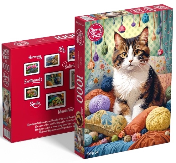 Puzzle Cherry Pazzi 1000d. Knitty Cat (Kočka v přízi)