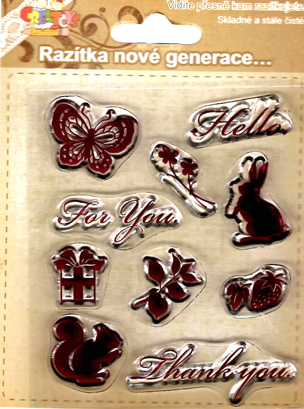 Gelová razítka - jarní motivy, motýlek, zajíček, dárek