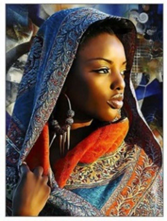 Diamantový obrázek - afričanka 30 x 40 cm