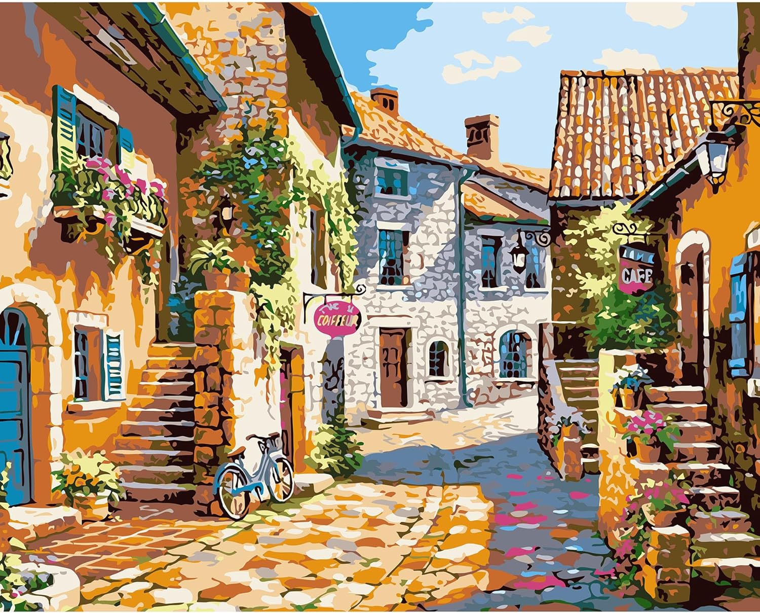 Diamantový obrázek- Kamenná ulice v Itálii 30x40cm