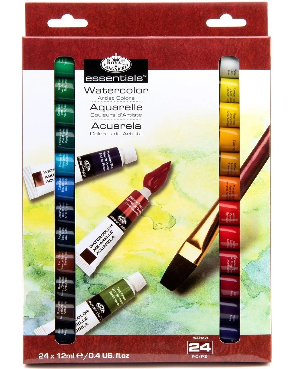 Akvarelové barvy 24 ks á 12ml Royal Brush