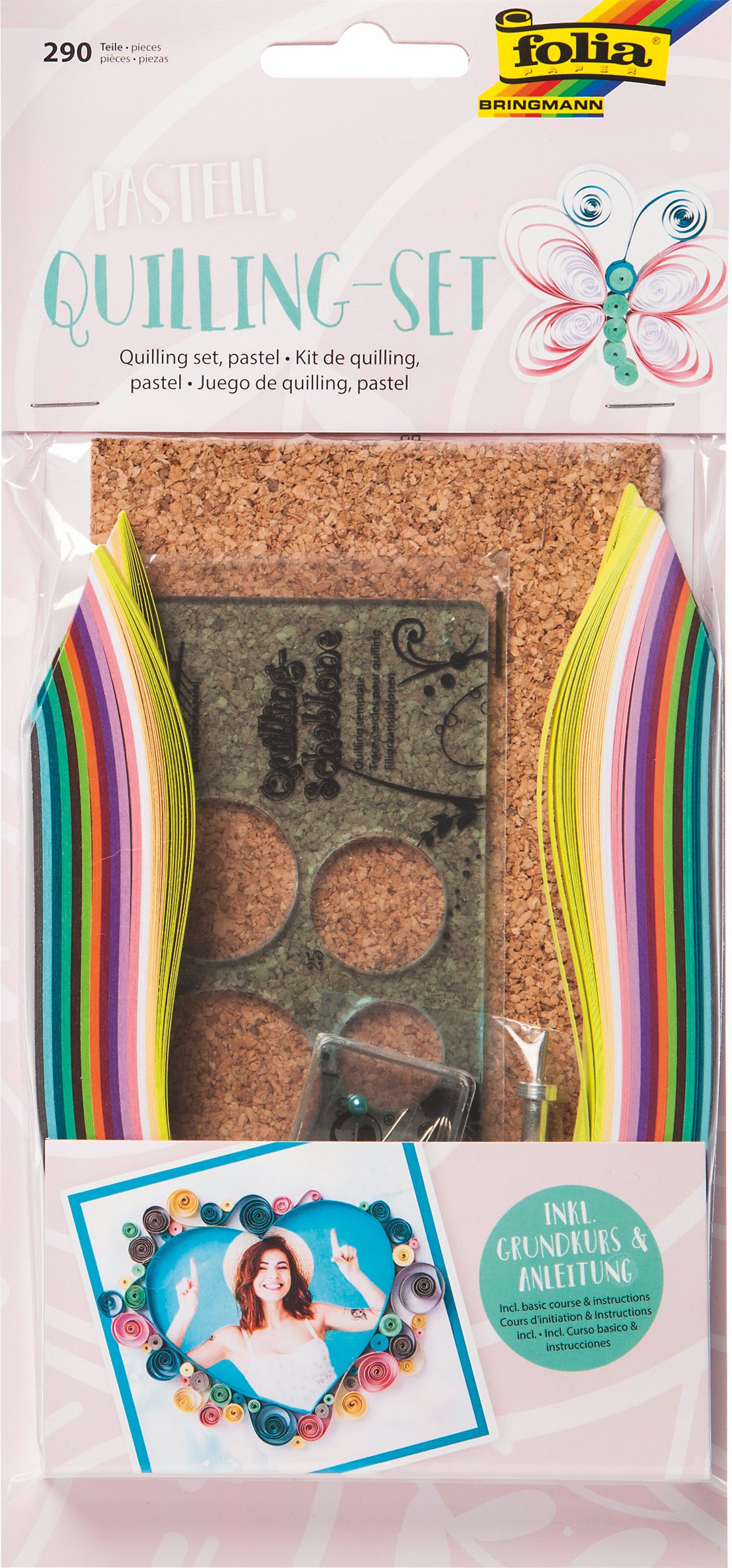 Sada na quilling - 280 ks proužků pastelové barvy a pomůcky