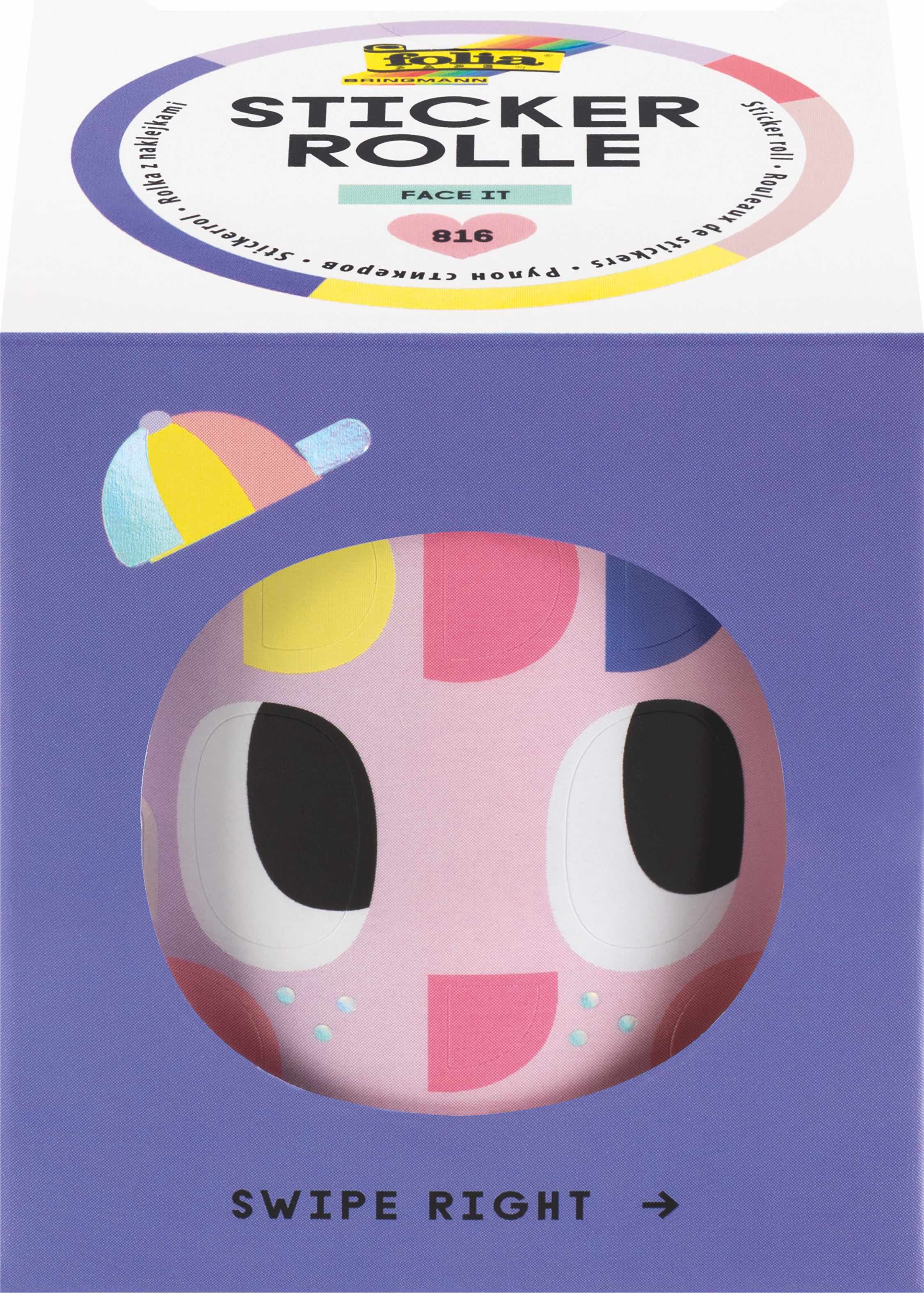 Samolepky obličeje na roli, 4 m