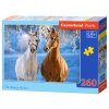 Puzzle Castorland 260 dílků - Koně v zasněžené krajině