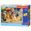 Puzzle Castorland 120 dílků - Setkání přátel ve stáji