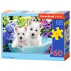 Puzzle Castorland 60 dílků - Bílá štěňátka