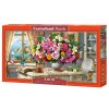 Puzzle Castorland 4000 dílků - Letní květiny s šálkem čaje