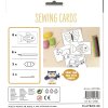 Detail šicích karet a příze pro dětské vyšívání, vhodné pro začátečníky.