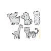 Škrabací samolepky XL, 5ks- zvířátka