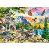 Castorland puzzle 300 dílků - Vlčí rodinka a orli