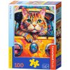 Puzzle Castorland 100 dílků premium - Kočka na cestách autobusem