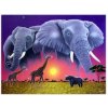 Diamantový obrázek - Sloni na Savaně 30 x 40 cm