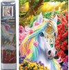 Diamantový obrázek - Jednorožec v květinách 30 x 40 cm