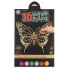 Dřevěné 3D puzzle 22 dílků + 6 ks akrylových barev - motýl