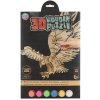 Dřevěné 3D puzzle 49 dílků + 6 ks akrylových barev - orel