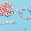 Barevné plastové korálky v tubě + šňůrka, 350 ks, pastelové