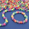 Barevné plastové korálky v tubě + šňůrka, 180 ks, pastelové pruhované