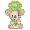 Omalovánky, samolepky a pastelky 6 ks - medvídek koala