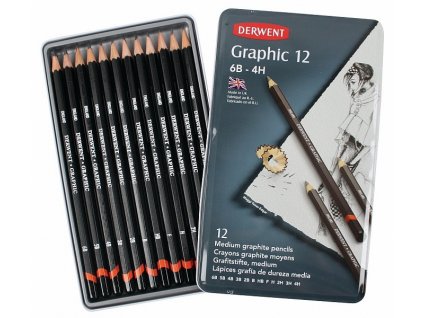 Graphic - sada grafitových tužek, Medium - Designer (12 ks)