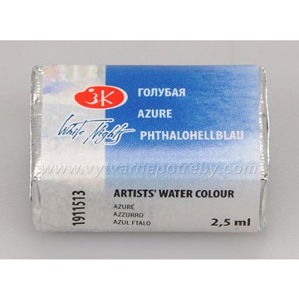 Akvarelová barva - Azure blue / Azurová modř