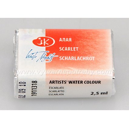 Akvarelová barva - Scarlet / Šarlatová