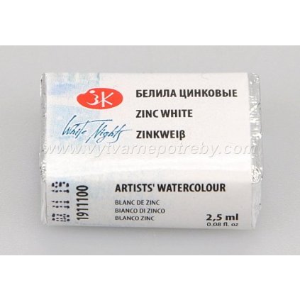 Akvarelová barva - Zinc white / Běloba zinková