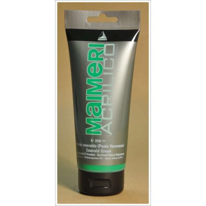 Akrylové barvy - Maimeri ACRILICO Emerald Green / Smaragdová zeleň 200 ml