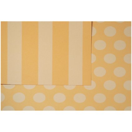 Karton puntik pruhy okrovy