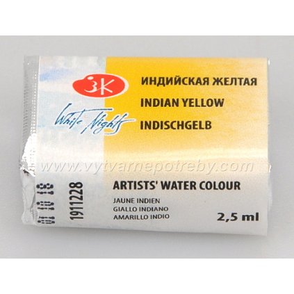 Akvarelová barva – Indian Yellow / Indická žluť 2,5 ml.